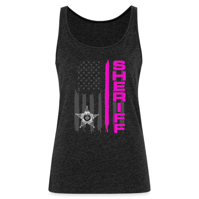 Women’s Premium Tank Top - Ohio Sheriff Vertical Pink - charcoal grey