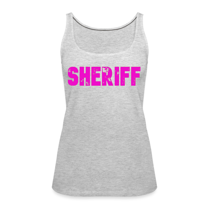 Women’s Premium Tank Top - Sheriff- Pink - heather gray