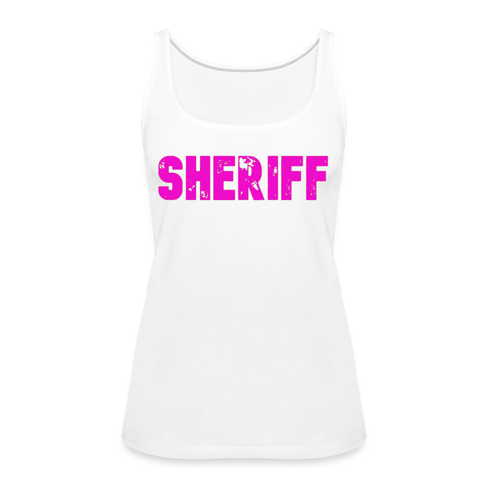 Women’s Premium Tank Top - Sheriff- Pink - white