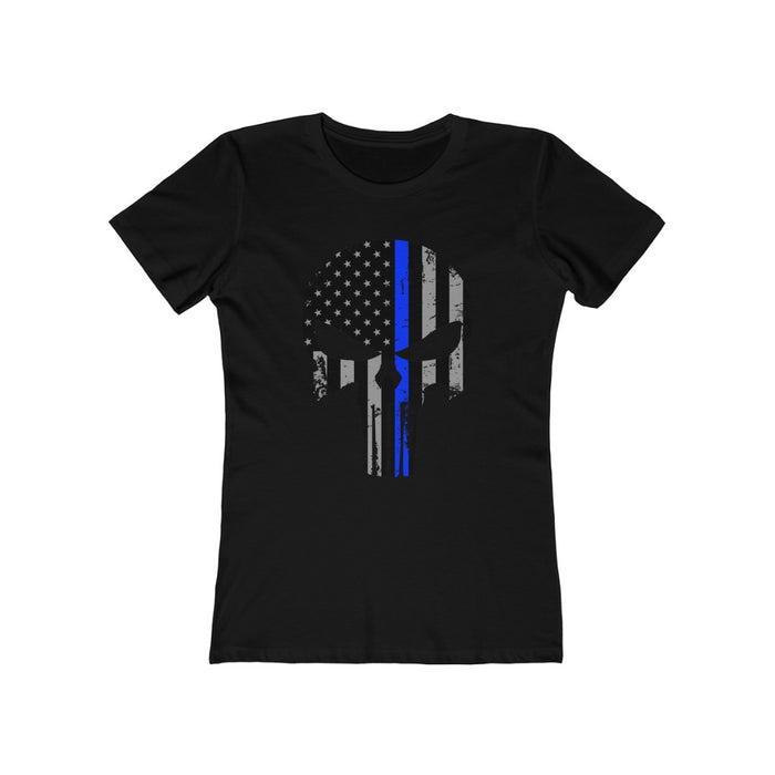 Women's The Boyfriend Tee - Blue Line Punisher