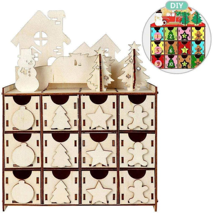 Wooden Christmas Tree DIY Storage Box - Customizable & Durable - 29x15.5x8.1cm - DiyCraftsProject