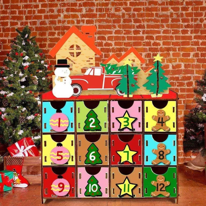 Wooden Christmas Tree DIY Storage Box - Customizable & Durable - 29x15.5x8.1cm - DiyCraftsProject