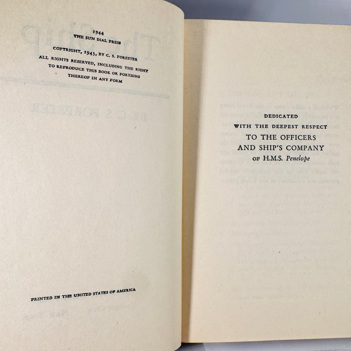 WWII Naval Fiction — The Ship (1944) — C. S. Forester | Sun Dial Press reprint, hardcover with jacket