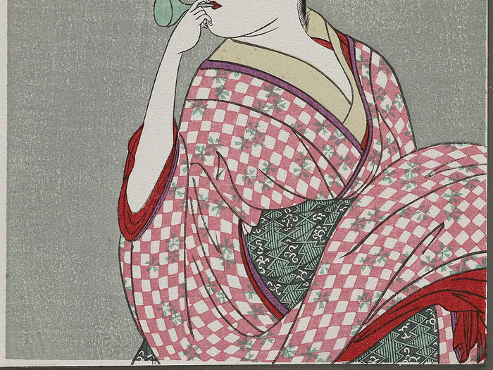 Young Woman Blowing a Popen (glass noisemaker) from the series Ten Classes of WomenÕs Physiognomy by Kitagawa Utamaro, (Small print size) / BJ335-909