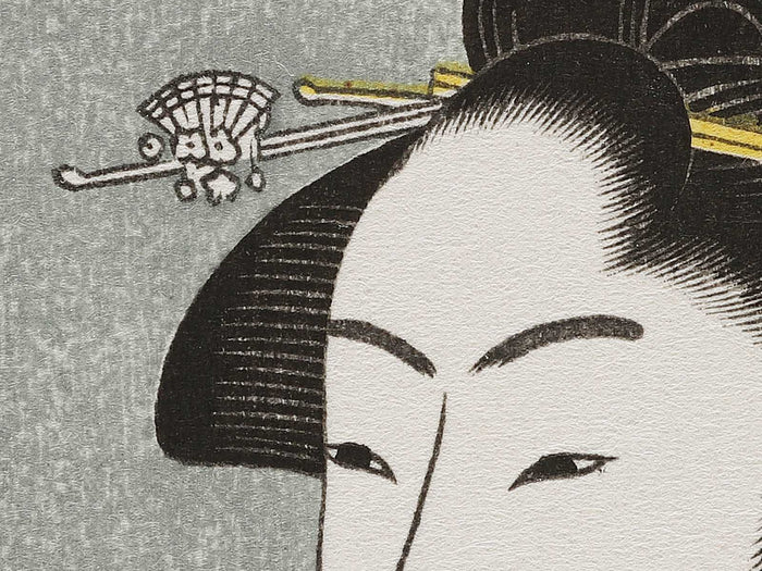Young Woman Blowing a Popen (glass noisemaker) from the series Ten Classes of WomenÕs Physiognomy by Kitagawa Utamaro, (Small print size) / BJ335-909