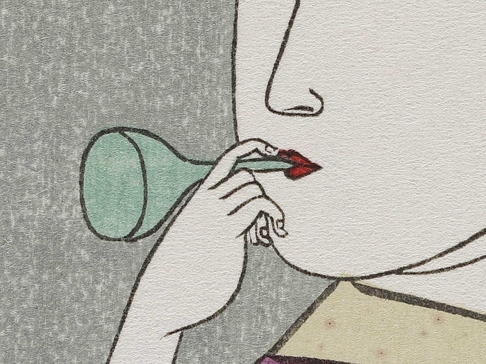 Young Woman Blowing a Popen (glass noisemaker) from the series Ten Classes of WomenÕs Physiognomy by Kitagawa Utamaro, (Small print size) / BJ335-909
